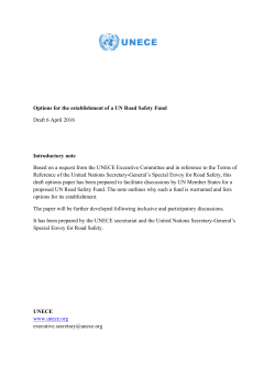 Options for the establishment of a UN Road Safety Fund Draft 6 April