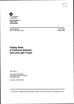 Fatality Risks In Collisions Between Cars and Light Trucks