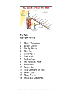 The Wall: Table of Contents 1. Alice in Wonderland 2. Balloon