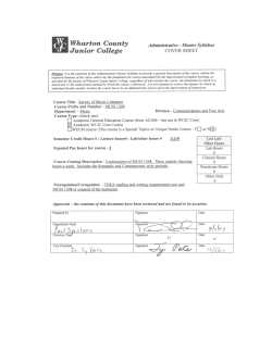 MUSI 1309 Survey of Music Literature II