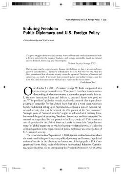 Enduring Freedom: Public Diplomacy and U.S. Foreign Policy