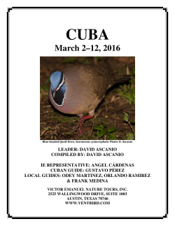 Mar 02, 2016: Cuba: PDF - Victor Emanuel Nature Tours