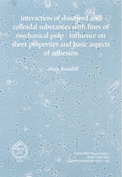 Interaction of dissolved and colloidal substances with fines of