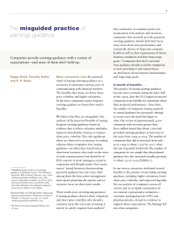 The misguided practice of earnings guidance