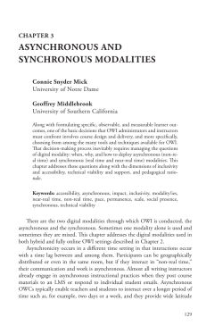 Chapter 3. Asynchronous and Synchronous Modalities