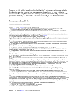Please review this legislative update related to Physician`s Assistant