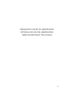 Optional Rules for Arbitrating Disputes between Two States