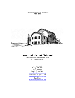 The Hartsbrook School Handbook 2015 &ndash; 2016 A Waldorf School in