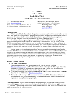 SYLLABUS DOC 2: Justice Dr. Jeff GAGNON
