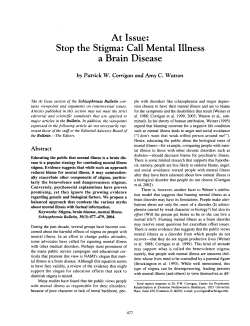 At Issue: Stop the Stigma: Call Mental Illness a Brain Disease