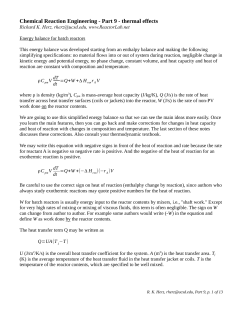 Chemical Reaction Engineering - Part 9 - thermal effects