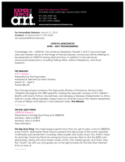 OBERON April - May Programming Release