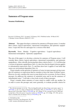 Sameness of Fregean sense