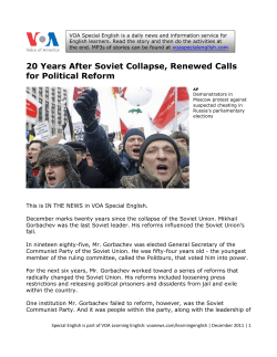 20 Years After Soviet Collapse, Renewed Calls for