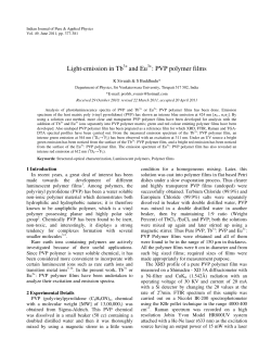 Light-emission in Tb3+ and Eu3+: PVP polymer films