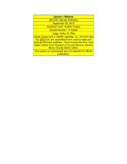 Agosto v Matalon - New York State Unified Court System