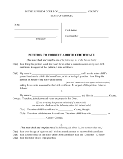 Petition to Correct Birth Certificate