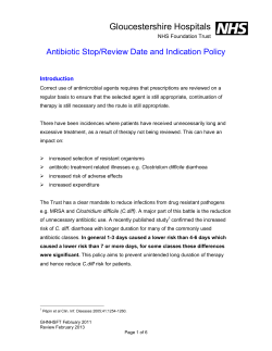 Duration of Antibiotics - Gloucestershire Hospitals NHS Foundation