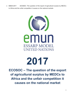 The question of the export of agricultural surplus by