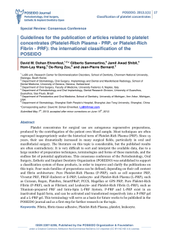 Guidelines for the publication of articles related to platelet
