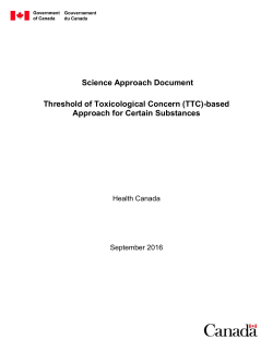 Science Approach Document Threshold of Toxicological Concern