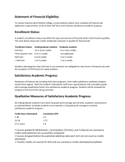 Statement of Financial Eligibility: Enrollment Status: Satisfactory