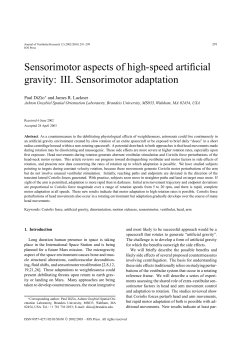 Sensorimotor aspects of high-speed artificial gravity: III
