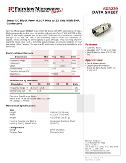 Inner DC Block From 0.007 MHz to 23 GHz With SMA Connectors