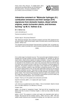 Interactive comment on &ldquo;Molecular hydrogen (H combustion