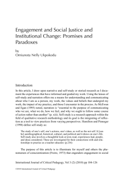 Engagement and Social Justice and Institutional Change: Promises
