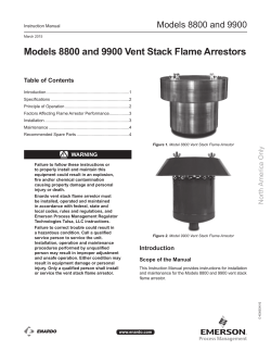 Models 8800 and 9900 Vent Stack Flame Arrestors