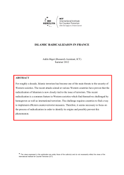 islamic radicalizaion in france - International Institute For Counter