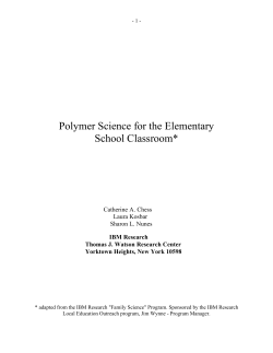 Polymer Science Handout