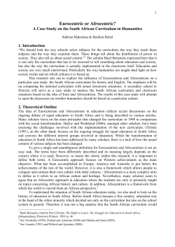 Eurocentric of Afrocentric