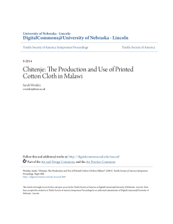 Chitenje: The Production and Use of Printed Cotton Cloth in Malawi