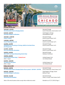 Attire: All events business attire except where otherwise noted