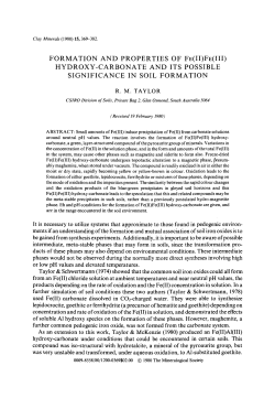 formation and properties of fe(ii)fe(iii) hydroxy-carbonate
