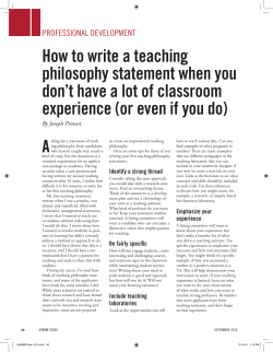 How to write a teaching philosophy statement when you don`t have a