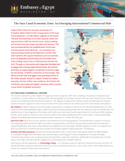 The Suez Canal Economic Zone: An Emerging International