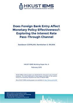 Exploring the Interest Rate Pass-Through Channel