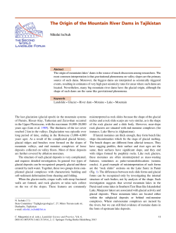The Origin of the Mountain River Dams in Tajikistan