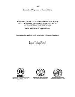 IPCS International Programme on Chemical Safety REPORT OF