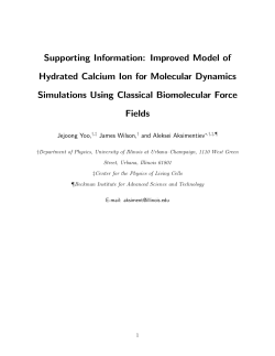 Supporting Information: Improved Model of Hydrated Calcium Ion for