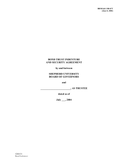 Bond Trust Indenture and Security Agreement