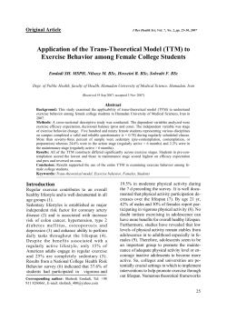Application of the Trans-Theoretical Model (TTM) to Exercise