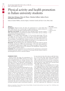 Physical activity and health promotion in Italian university students