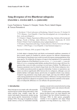Song divergence of two Bluethroat subspecies