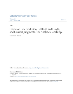Common Law Preclusion, Full Faith and Credit, and Consent
