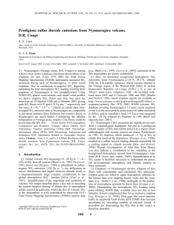 Prodigious sulfur dioxide emissions from Nyamuragira volcano, D.R.