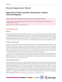 Electronic Supplementary Material Separation of Gold Nanorods